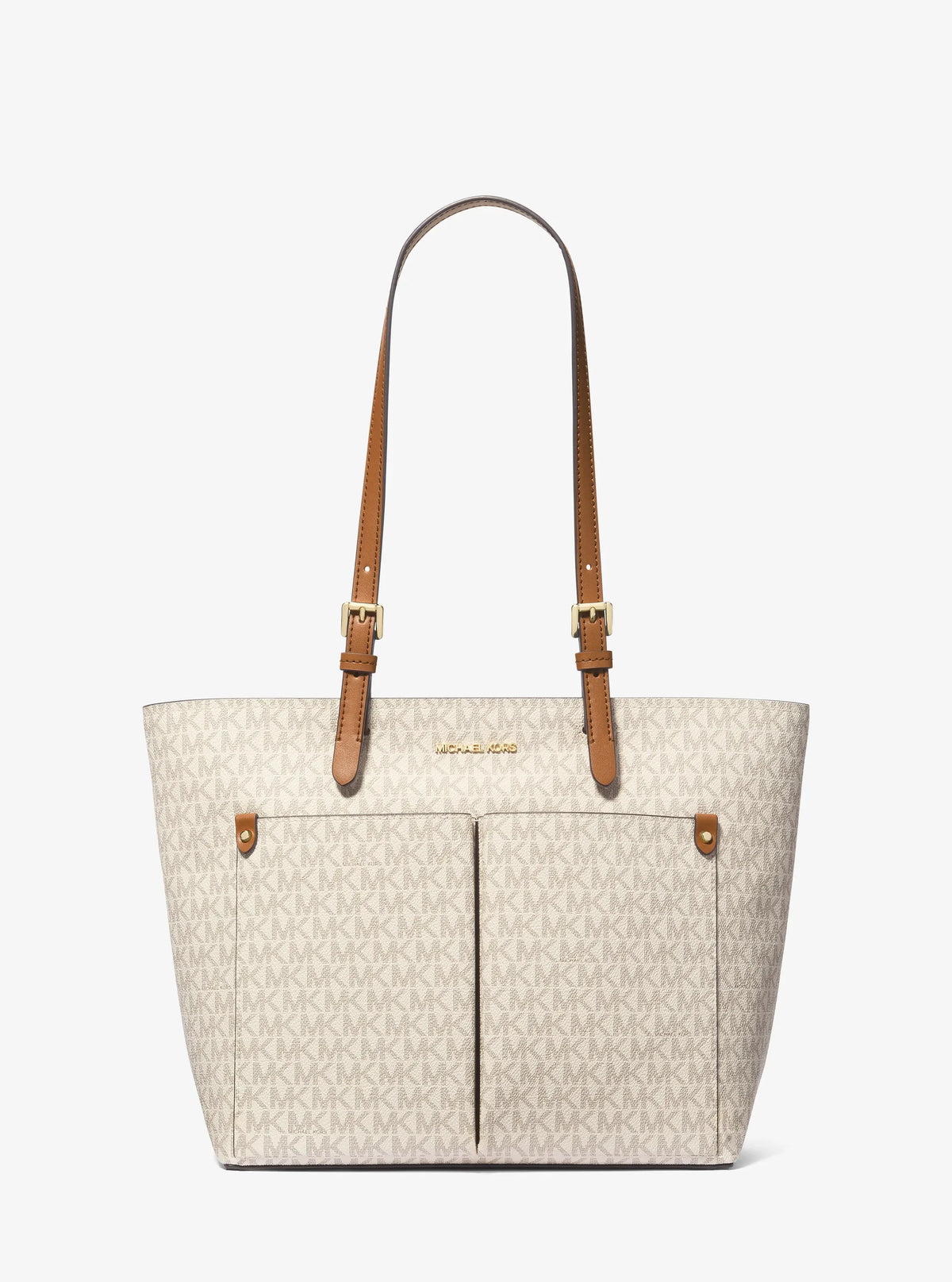 Michael Kors Jet Set Medium Signature Logo Pocket Tote Bag