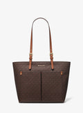 Michael Kors Jet Set Medium Signature Logo Pocket Tote Bag