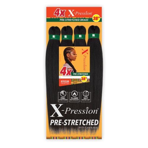 Braids 4X Pre-Stretched Braid 38" | Long Braiding Hair Extensions for Women | Lightweight Synthetic Hair Extension