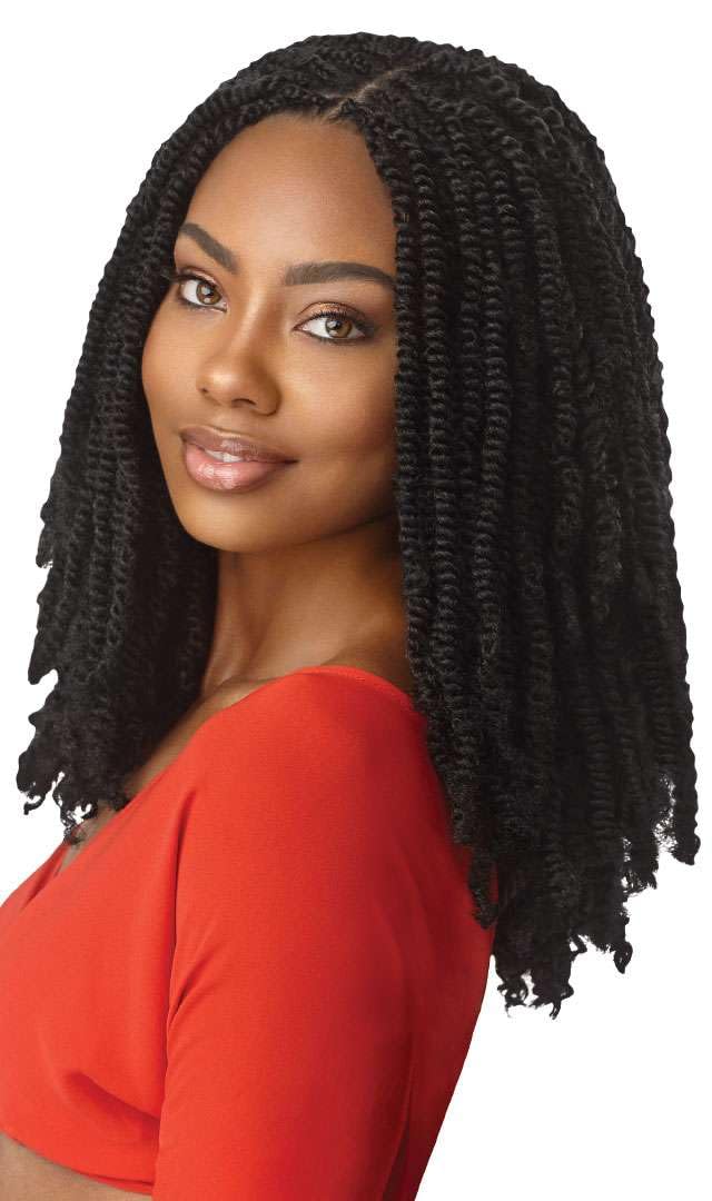 Outre 100% Kanekalon Pre-Fluffed Braiding Hair – 16 Inch, Off Black , Soft Springy Curls for Twists, Locs & Crochet Styles
