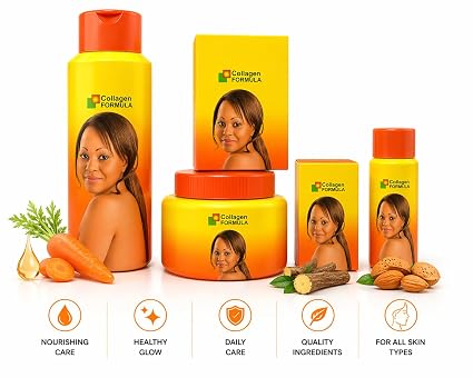 Carotoni Collagen Skin Care Collection – Hydrating Body Lotion, Nourishing Face & Body Cream, and Cleansing Beauty Soap Set