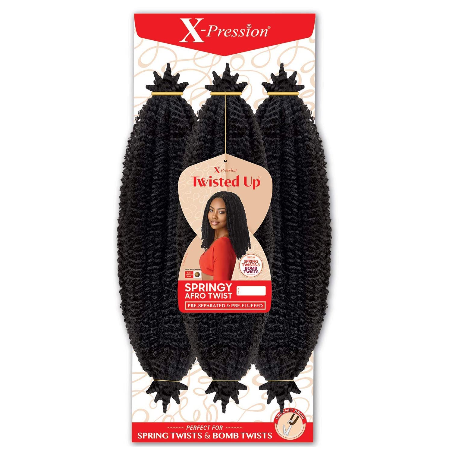 Outre Crochet Braids X-Pression Twisted Up 3X Springy Afro Twist 16 Color 2#