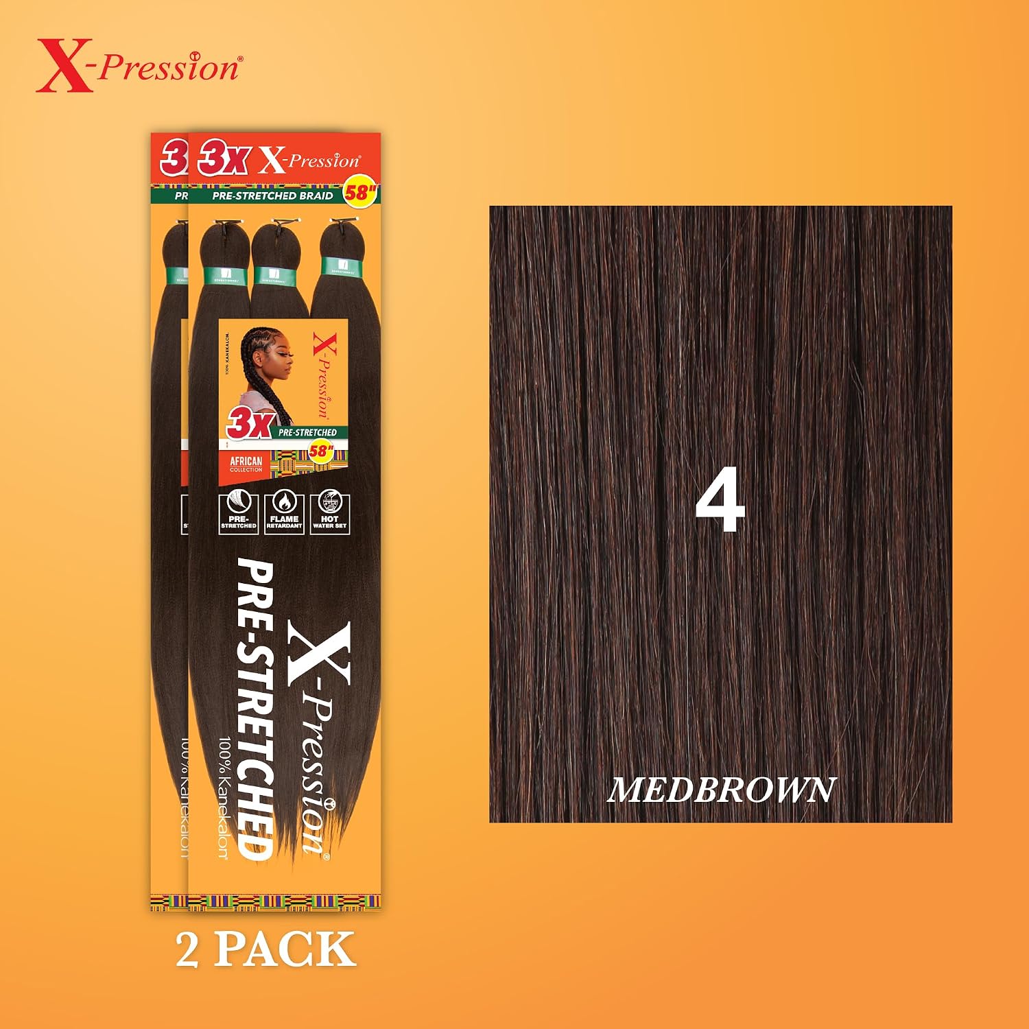 Braids 4X Pre-Stretched Braid 38" | Long Braiding Hair Extensions for Women | Lightweight Synthetic Hair Extension