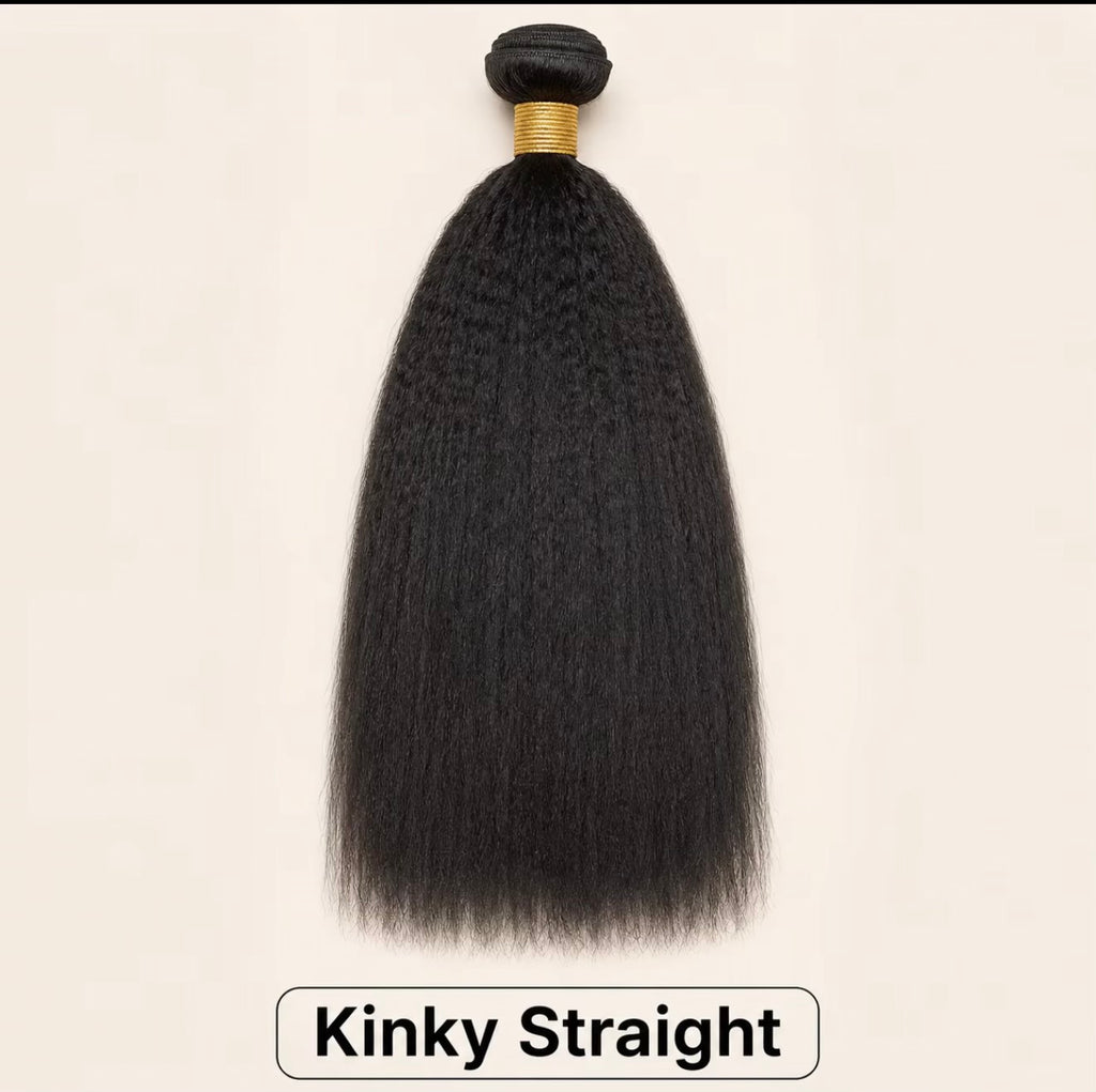 Kinky Straight Hair Bundles – Tangle-Free, Low-Shedding Straight Hair Extensions- 3 pc bundle