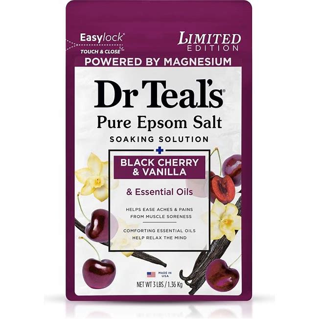 Dr Teal's Pure Epsom Salt Magnesium Soaking Solution - Black Cherry & Vanilla