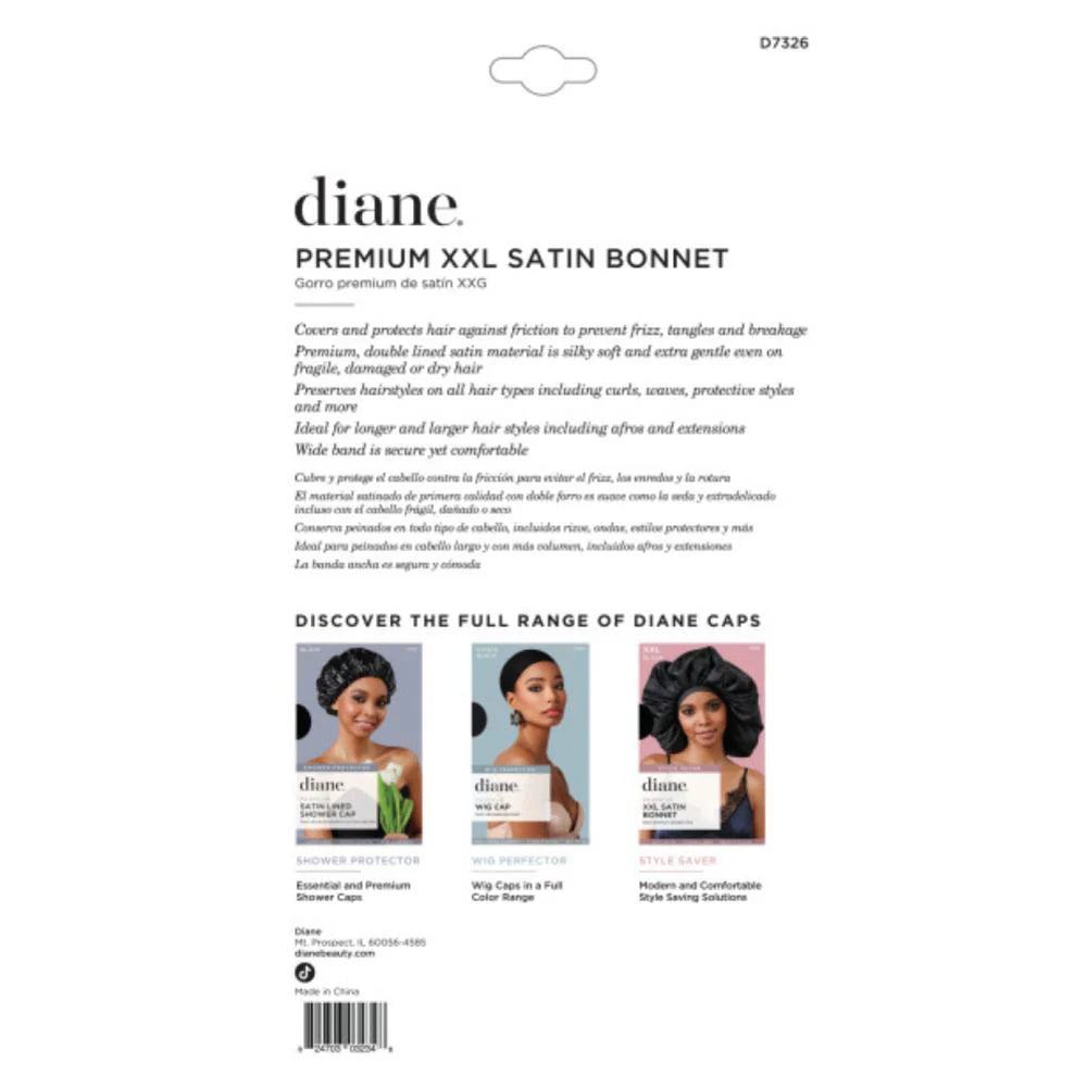 Diane Premium XXL Satin Bonnet – Black