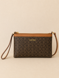 Calvin Klein Women’s Brown Monogram Crossbody Wristlet Bag