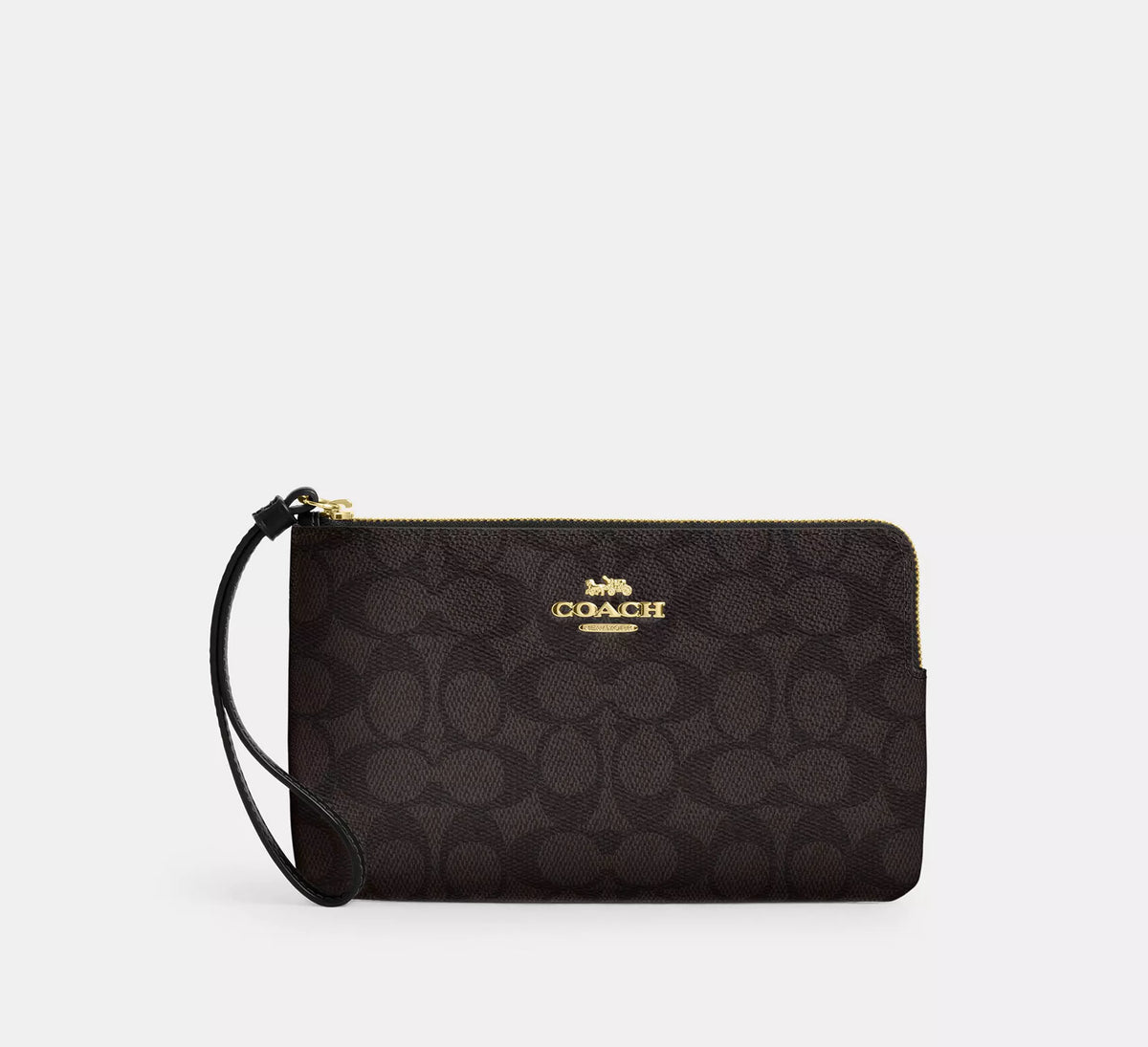 Coach Large Corner Zip Wristlet in Signature Canvas